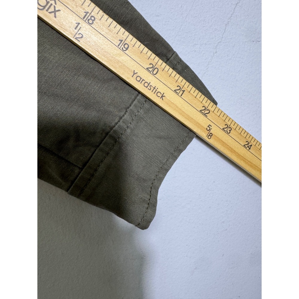 Talbots Twill Field Jacket Olive Green Cotton Utility Sz MP Safari Military Fall - Picture 14 of 16